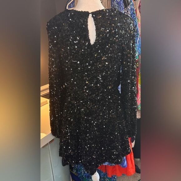 Anthropologie x Sunday In Brooklyn Balloon Sleeve Sequin Mini Dress - Picture 5 of 10